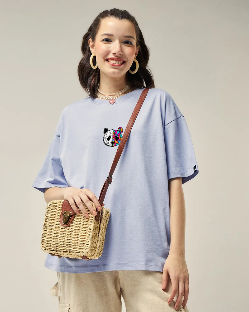 بيواكوف Women's Baby Lavender Better & Better Graphic Printed Oversized T-shirt